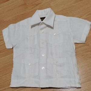Havana Nines 2T Linen Wedding Button Down Collar tee With Pockets